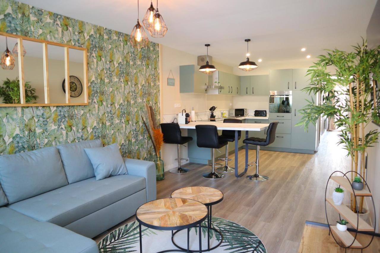 Appartement 1 Chambre Ambiance Tropicale - Centre De Bourbourg, Terrasse Privee ภายนอก รูปภาพ