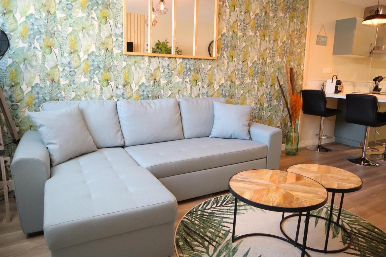 Appartement 1 Chambre Ambiance Tropicale - Centre De Bourbourg, Terrasse Privee ภายนอก รูปภาพ